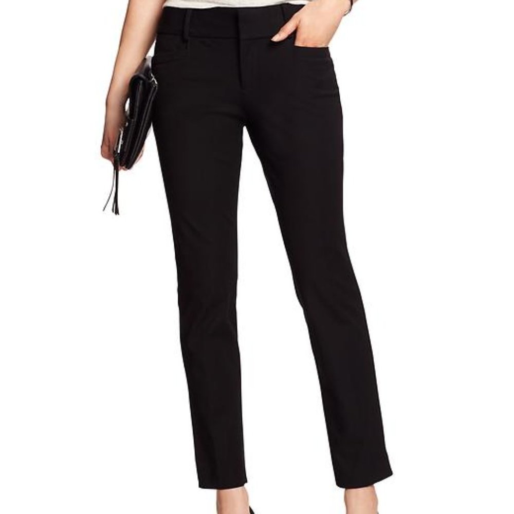 NEW BANANA REPUBLIC SLOAN SLIM ANKLE BLACK  PANTS 8 REG
